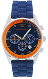 Emporio Armani Chronograph Blue Dial Blue Rubber Strap Watch For Men - AR5864