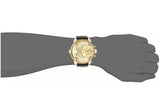 Diesel Mr Daddy Gold Dial Black Leather Strap Watch For Men - DZ7363