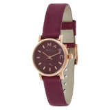 Marc Jacobs Baker Maroon Dial Maroon Leather Strap Watch for Women - MBM1271