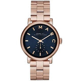 Marc Jacobs Baker Blue Dial Rose Gold Stainless Steel Strap Watch for Women - MBM3330