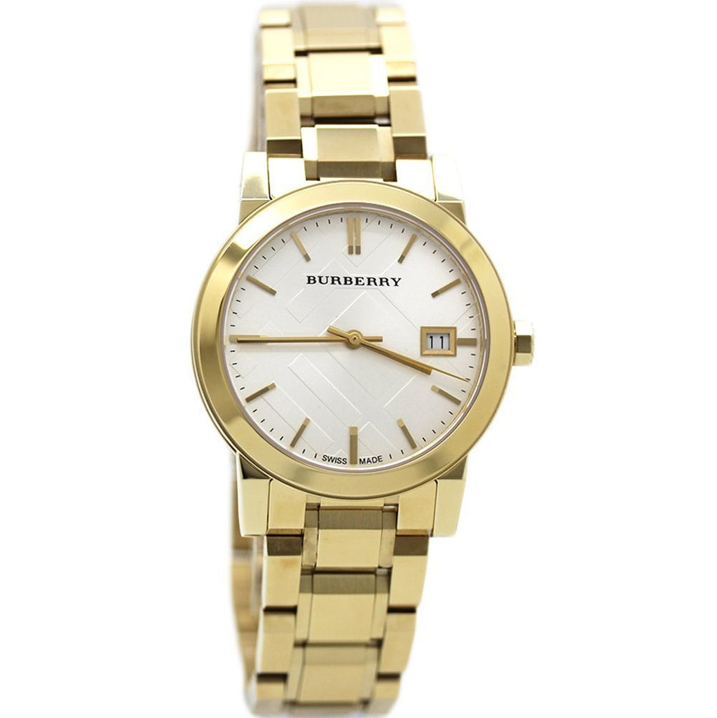 Burberry The City White Dial Gold Stainless Steel Strap Watch for Women - BU9103