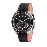 Maserati Traguardo Black Dial Black Leather Strap Watch For Men - R8871612028