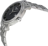 Tissot T Classic Bridgeport Black Dial Silver Steel Strap Watch For Men - T097.410.11.058.00