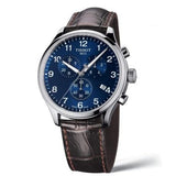 Tissot Chrono XL Classic Blue Dial Brown Leather Strap Watch For Men - T116.617.16.047.00