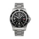 Breitling Superocean Automatic 44mm Black Dial Silver Steel Strap Watch for Men - A17367D71B1A1