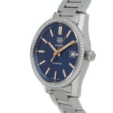 Tag Heuer Carrera Quartz 39mm Diamonds Blue Dial Silver Steel Strap Watch for Women - WAR1114.BA0601