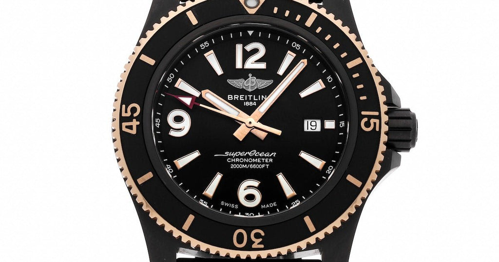 Breitling Superocean Automatic 46mm Black Dial Black Rubber Strap