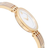 Movado Esperanza 28mm Mother of Pearl Dial Gold Steel Strap Watch For Women - 0607054