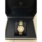 Maserati Epoca Mother of Pearl Dial Yellow Gold Mesh Strap Watch For Women - R8853118502