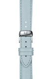 Tissot T Classic Couturier Silver Dial Light Blue Leather Strap Watch For Women - T035.210.16.031.02