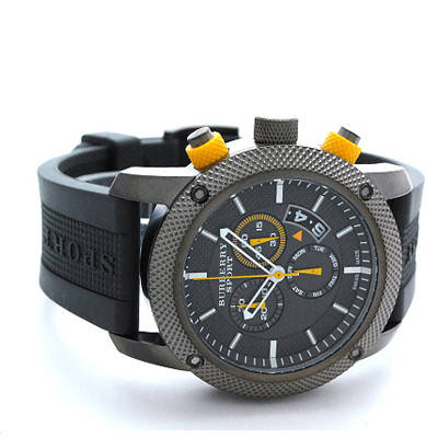 Burberry Sport Endurance Chronograph Grey Dial Grey Rubber Strap Watch for  Men - BU7713