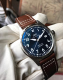 IWC Pilot's Mark XVIII Le Petit Prince Blue Dial Brown Leather Strap Watch for Men - IW327004