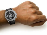 Hugo Boss Ikon Black Dial Black Leather Strap Watch for Men - 1513178