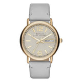 Marc Jacobs Fergus Grey Dial Grey Leather Strap Watch for Women - MBM8654