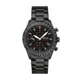 Hugo Boss Aero Black Dial Black Steel Strap Watch for Men - 1513771
