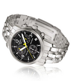 Tissot T Sport PRC200 Chronograph Black Dial Silver Steel Strap Watch for Men - T17.1.586.52