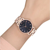 Marc Jacobs Baker Blue Dial Rose Gold Stainless Steel Strap Watch for Women - MBM3330