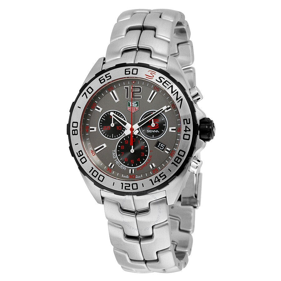 Tag Heuer Formula 1 Special Edition Chronograph Grey Dial Silver Steel Strap Watch for Men - CAZ1012.BA0883
