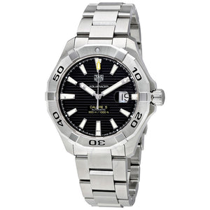 Tag Heuer Aquaracer Automatic Black Dial Silver Steel Strap Watch for Men - WAY2010.BA0927