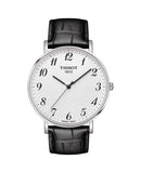 Tissot Everytime Large White Dial Black Leather Strap Watch For Men - T109.610.16.032.00