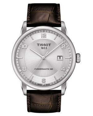 Tissot Luxury Powermatic 80 Silver Dial Brown Leather Strap Watch For Men - T086.407.16.031.00