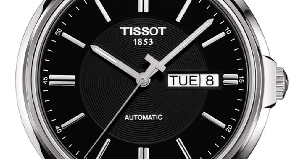 Tissot Automatics III Black Dial Silver Steel Strap Watch For Men - T065.430.11.051.00