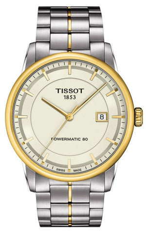 Tissot Luxury Powermatic 80 Gold Dial Silver Steel Strap Watch For Men - T086.407.22.261.00