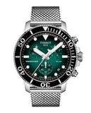 Tissot Seastar 1000 Chronograph Green Dial Silver Mesh Bracelet Watch For Men - T120.417.11.091.00