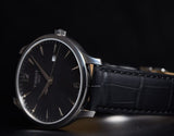 Tissot T Classic Tradition Black Dial Black Leather Strap Watch For Men - T063.610.16.057.00