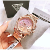 Guess Confetti Pink Dial Rose Gold Stainless Steel Watch For Women - W0774L3