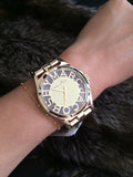 Marc Jacobs Henry Transparent Gold Dial Gold Stainless Steel Strap Watch for Women - MBM3206