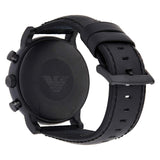 Emporio Armani Luigi Chronohraph Black Dial Black Leather Strap Watch For Men - AR1970