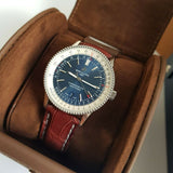 Breitling Navitimer 1 Automatic 41mm Blue Dial Brown Leather Strap Mens Watch - A17326211C1P1