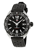 Tag Heuer Formula 1 Quartz 41mm Black Dial Black Rubber Strap Watch for Men - WAZ1110.FT8023