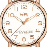 Coach Delancey White Dial Rose Gold Steel Strap Watch for Women - 14502262