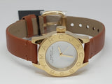 Marc Jacobs Mini Blade White Dial Brown Leather Strap Watch for Women - MBM1219