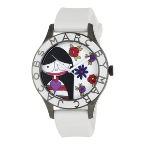 Marc Jacobs Miss Marc White Flower Dial White Silicone Strap Watch for Women - MBM5513