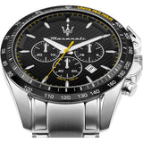 Maserati Traguardo Black Dial Silver Chronograph with Tachymeter Watch For Men - R8873612042