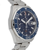 Tag Heuer Aquaracer Calibre 16 43mm Blue Dial Silver Steel Strap Watch for Men - CAY211B.BA0927