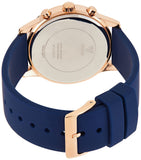 Guess Solar White Rose Gold Dial Blue Rubber Strap Watch For Women - W1135L3