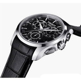 Tissot T Classic Couturier Chronograph Black Dial Black Leather Strap Watch For Men - T035.617.16.051.00