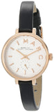 Marc Jacobs Sally White Dial Black Leather Strap Watch for Women - MBM1352