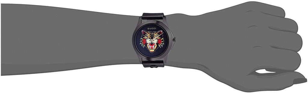 Gucci G Timeless Black Dial with Feline Motif Unisex Watch - YA1264021