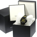 Gucci G Timeless Ghost Black Dial Black Leather Strap Watch For Men - YA1264019
