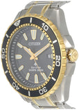 Citizen Eco Drive Promaster Diver Black Dial Two Tone Steel Strap Watch For Men - BN0194-57E