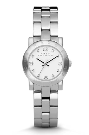 Marc Jacobs Mini Amy White Dial Silver Stainless Steel Strap Watch for Women - MBM3055