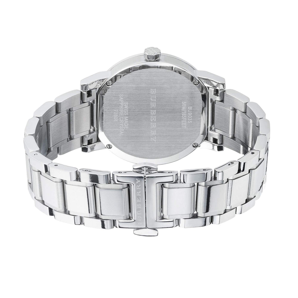 Burberry The City Silver Dial Silver Steel Strap Watch for Women