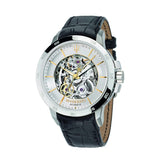 Maserati Ingegno Automatic Black Skeleton Dial Black Leather Strap Watch For Men - R8821119002