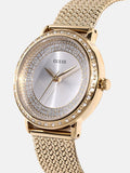 Guess Willow Two Tine Dial Gold Mesh Bracelet Watch For Women - W0836L3