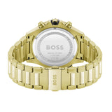 Hugo Boss Globetrotter Chronograph Black Dial Gold Steel Strap Watch for Men - 1513932